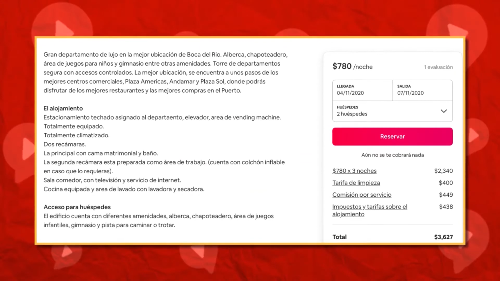 furniture in spanish airbnb ad