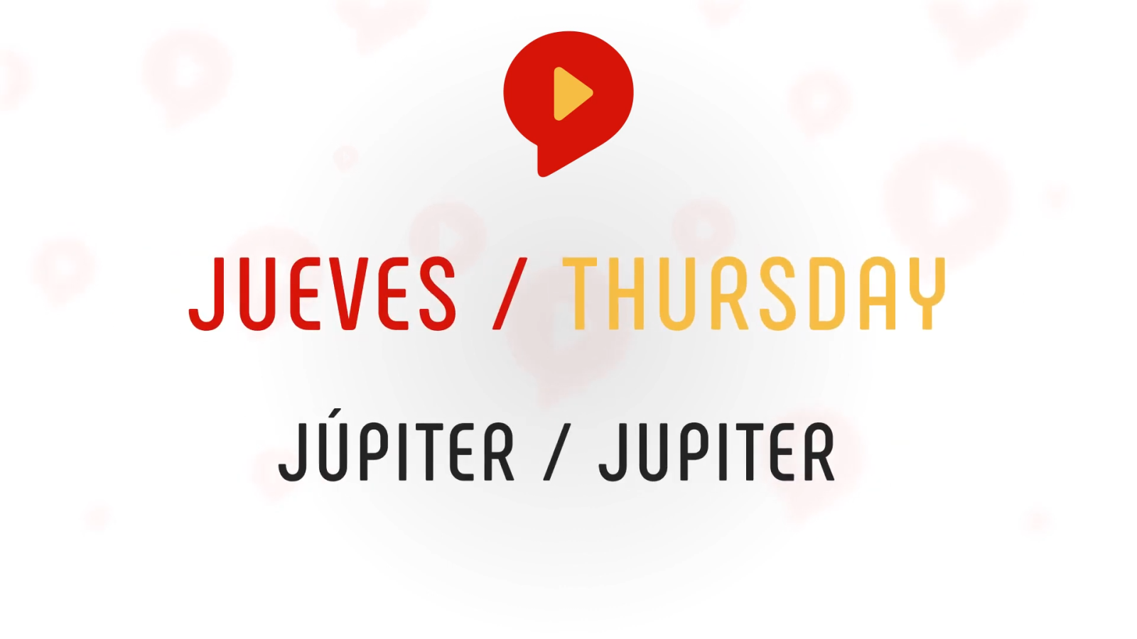 days of the week in spanish thursday