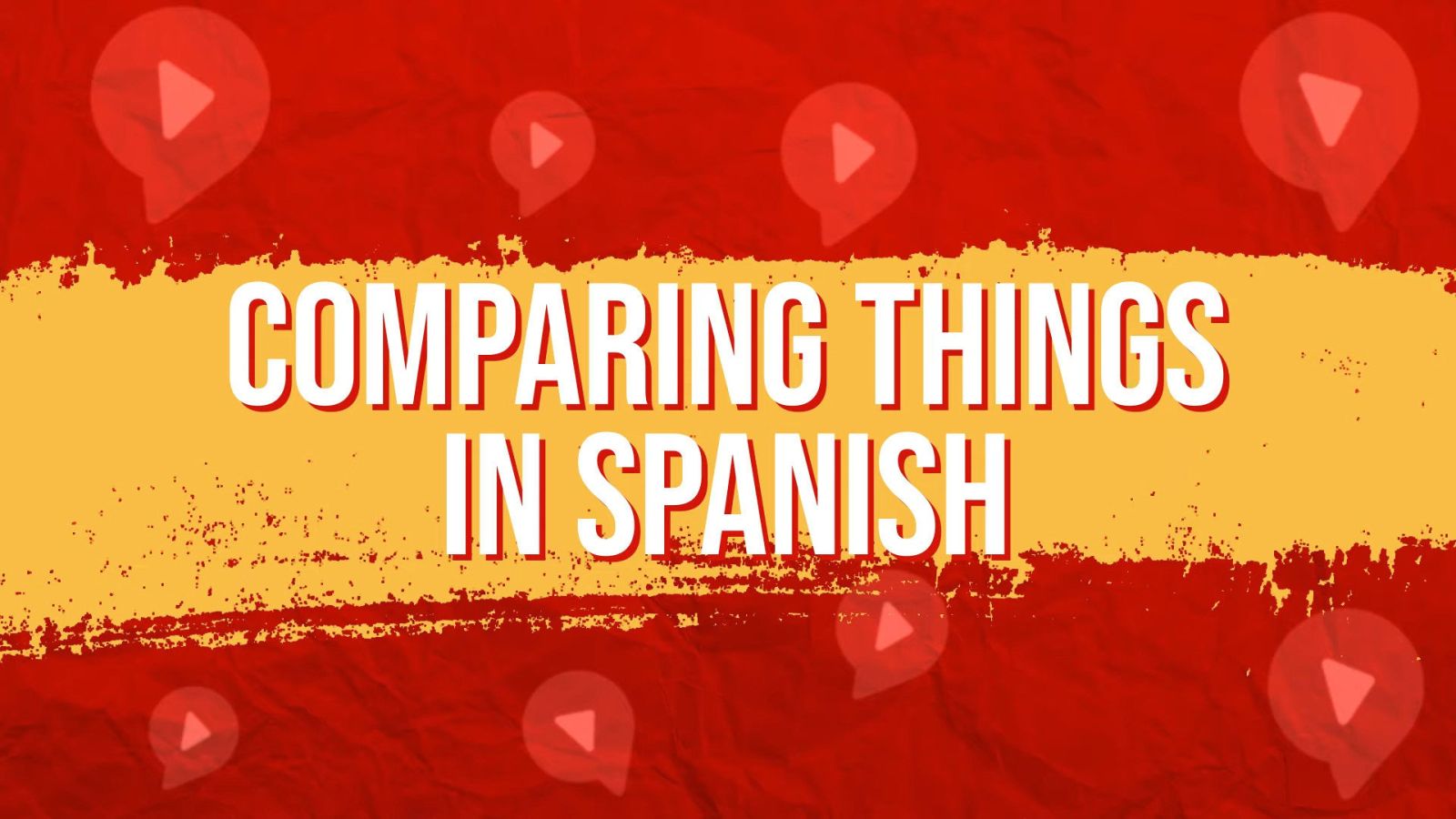 comparing in spanish, text on red and orange background
