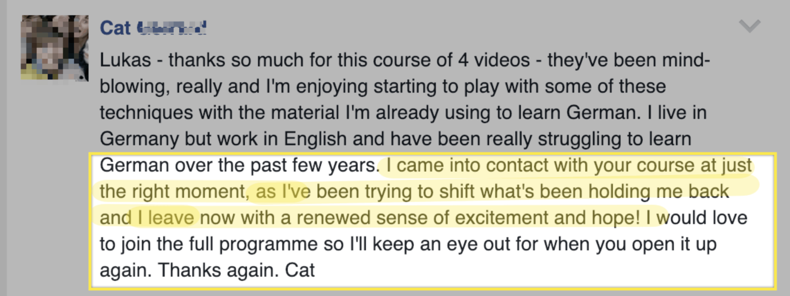 Success Story - Cat