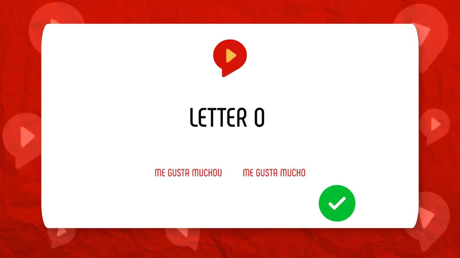 mistakes in spanish quiz with letter o