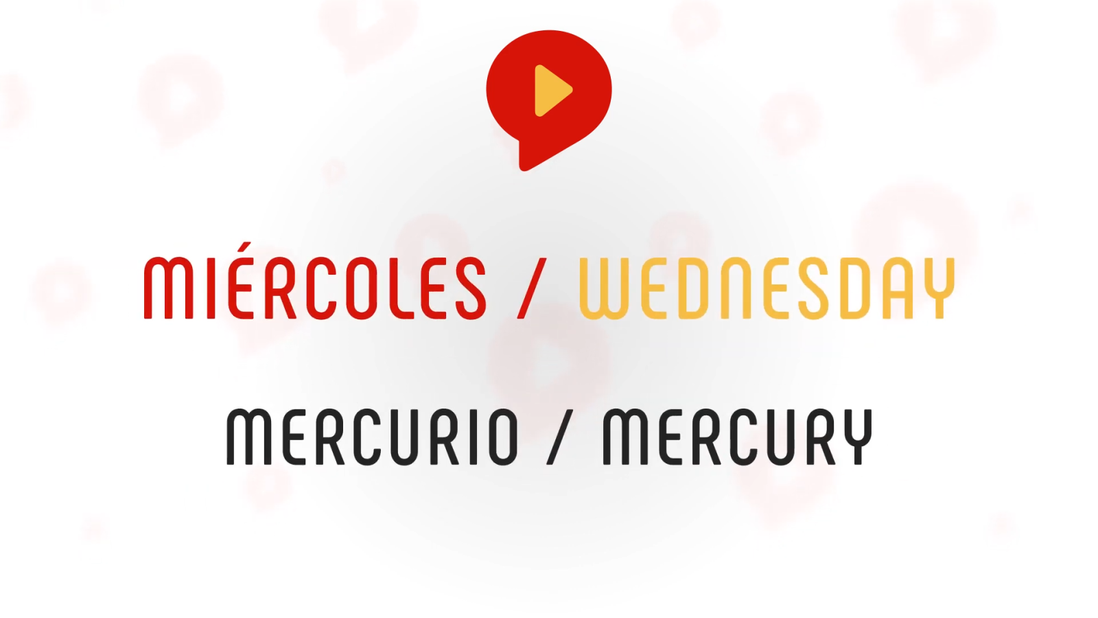 days of the week in spanish wednesday