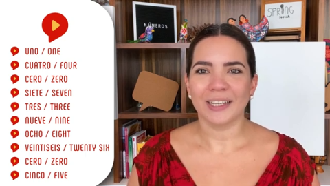 numbers in spanish explained by female teacher
