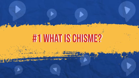 gossip in spanish what is chisme text on yellow background