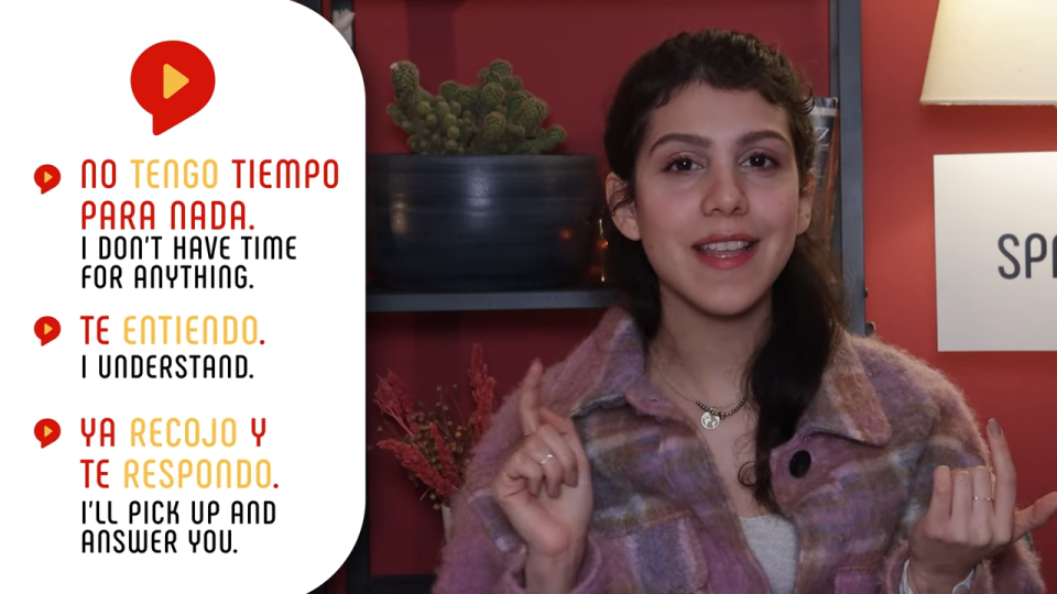 spanish er verbs examples with female teacher