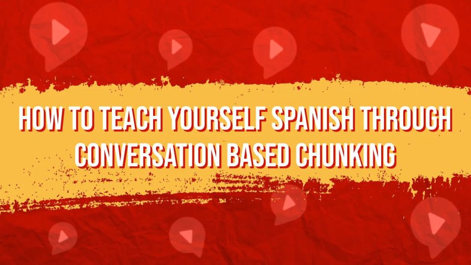teach yourself spanish text on red and orange background