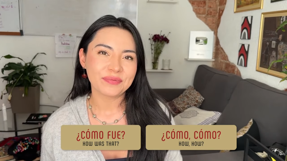 teasing in spanish example with female brunette teacher explaining