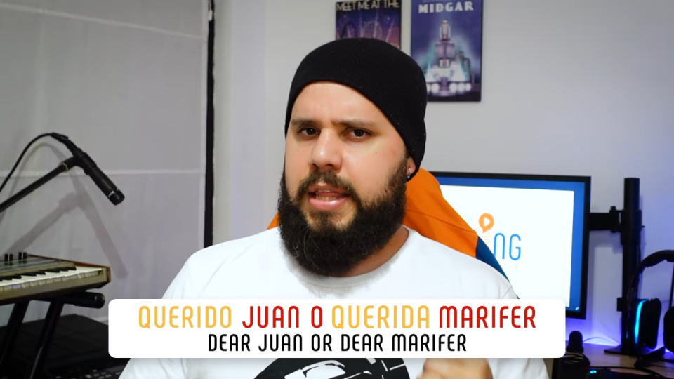 male teacher explaining alternatives to mi amor in spanish