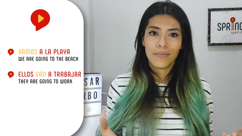 ir verbs in spanish examples by female teacher