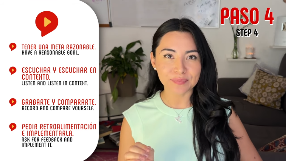 improve spanish pronunciation summary by female teacher
