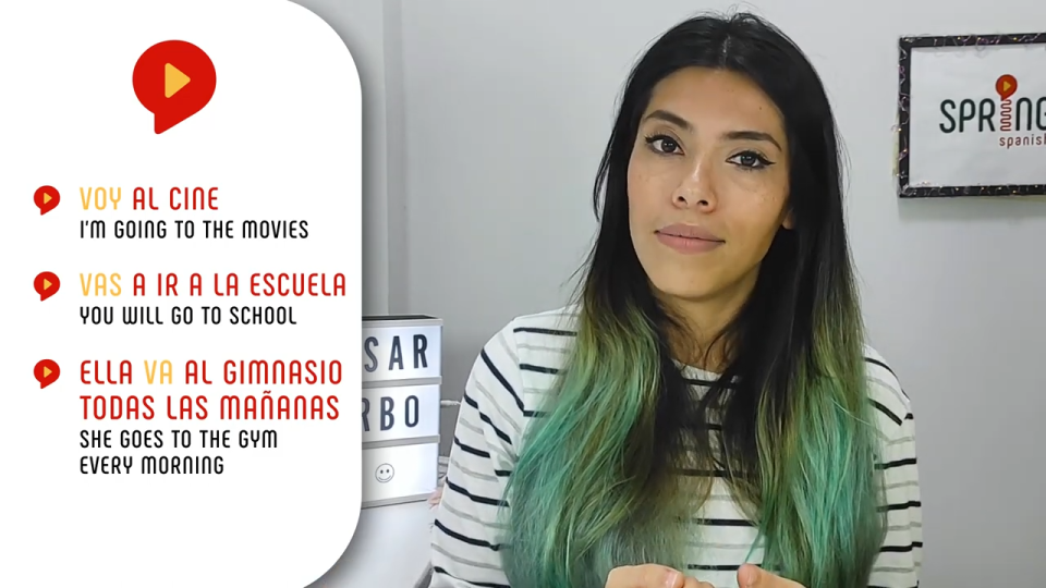 ir verbs in spanish conjugation female teacher explaining
