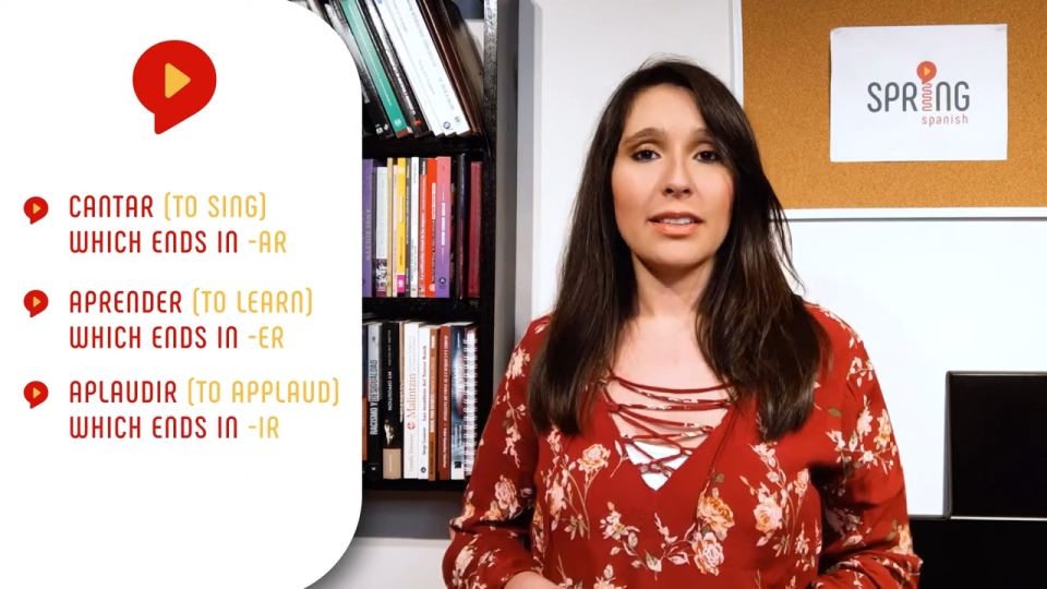 spanish conjugation of regular verbs explained by female teacher