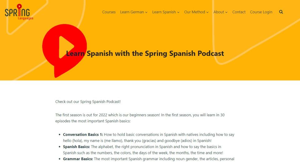 learn spanish podcasts spring spanish