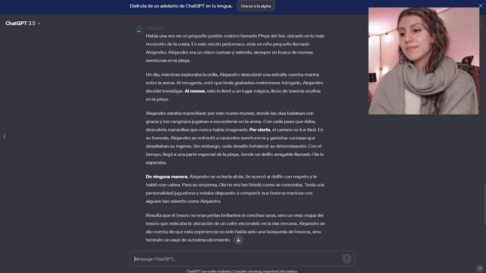 spanish learning with ai chunks